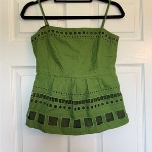 Maeve Green Eyelet Camisole Top